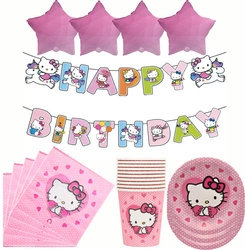 Zestaw Urodzinowy Hello Kitty  Balony Talerzyki Serwetki Kubeczki