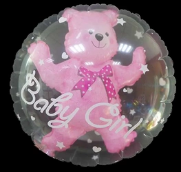 Baby Girl Teddy Bear Foil Balloon (60cm*69cm)