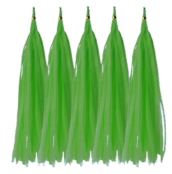 Tail for Balloons Green, Tassel (5pcs)