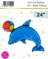 Foil Dolphin Balloon with Ball , Grabo
