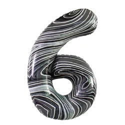 Fóliový balónek číslo "6" mramorovaný (100 cm).)