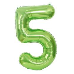 Fóliový balónek číslo "5" světle zelený (100 cm).)