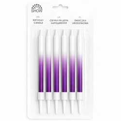 SHOW birthday candles 6 pcs gradient purple