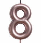 Narozeninová svíčka číslo "8" - růžové zlato