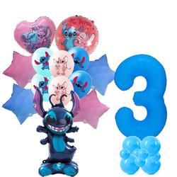 Zestaw Balonów „Stitch” – Balony Foliowe i Gumowe z Nadrukiem (34 elementy)
