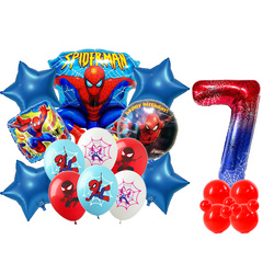 Zestaw Balonów 7 Spiderman Balony Foliowe i Gumowe z Nadrukiem