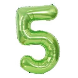 Foil Balloon Number "5" Light Green (100cm.)