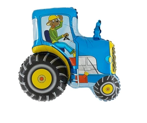Blue Tractor Foil Balloon, Grabo