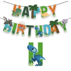 Dinosaurs Happy Birthday paper garland - birthday decoration