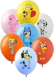 Gumové balónky s potiskem Bluey dog (7 ks).)
