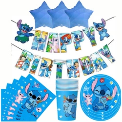 Zestaw Urodzinowy Lilo & Stitch Balony Talerzyki Serwetki Kubeczki
