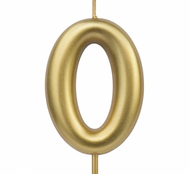 Birthday candle number "0" - champagne color