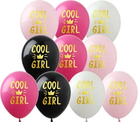 Balony gumowe z nadrukiem Cool Girl  (10 szt.)