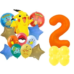 Set of Numbers 2 Pokemon Balloons Foil and Rubber Balloons with Printing