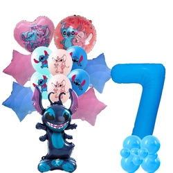 Set of 7th Birthday Stitch Foil and Rubber Printed Balloons