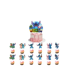 Cake and cupcake toppers - Lilo and Stitch (12+1)
