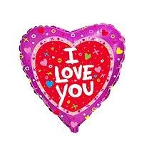 I Love You 18" (45cm) foil balloon, FLEXMETAL™