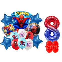 Zestaw Balonów 8 Spiderman Balony Foliowe i Gumowe z Nadrukiem