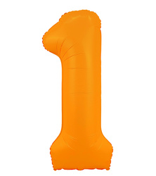 Fóliový balónek s číslem "1" oranžový neonový (100 cm).)