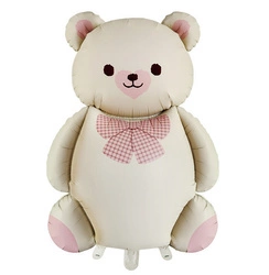 Foil balloon in the shape of a teddy bear with a bow (90x65 cm)