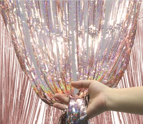 Holo Rose Gold Decorative Curtain 100x200cm