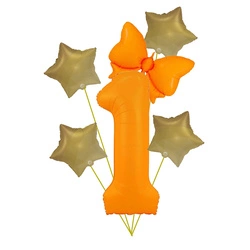 Balloon Set "Neon" 1 - Orange with Stars