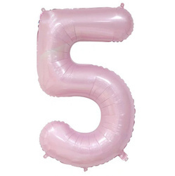 Fóliový balónek číslo "5" světle růžový (100 cm).)