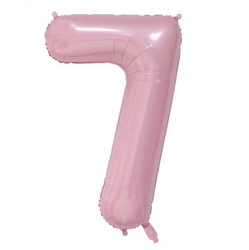 Fóliový balónek číslo "7" světle růžový (100 cm).)