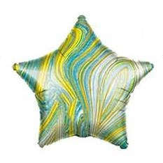 Foil Star Marble Green 18" (45cm.)