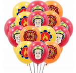 Balony gumowe z nadrukiem Strażak (12 szt.)