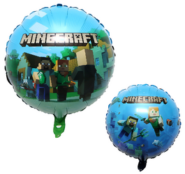 Oboustranný fóliový balónek Pixely. Minecraft 18" (45cm).)