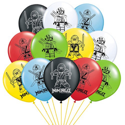 Gumové balónky s potiskem Ninjago (12 ks).)