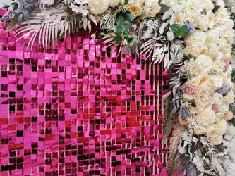 Raspberry Sequin Panels £M (30cm*30cm)