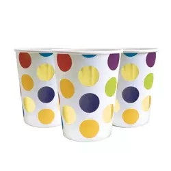 Papírové kelímky Dots Metallised (10 kusů).)
