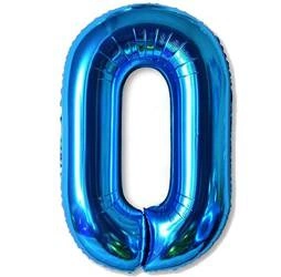 Foil Balloon Number "0" Blue (100cm.)