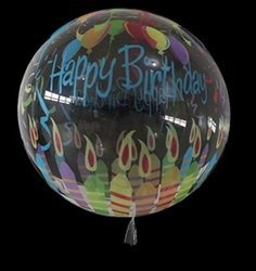 Bubbles balloon with Happy Birthday print (18 inches)