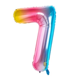 Foil Balloon Number "7" Rainbow (100cm.)