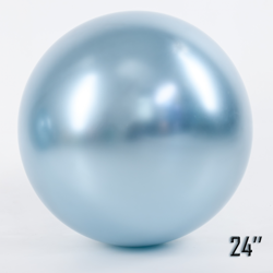 Obří balón 24" CHROME, modrý (1 ks).)