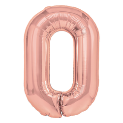 Fóliový balónek číslo "0" růžovo-zlatý (100 cm).)
