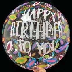 Balon Bubbles z nadrukiem HAPPY BIRTHDAY TO YOU (18 cali)
