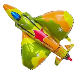 Foil balloon in the shape of a military aircraft 100x105 cm.