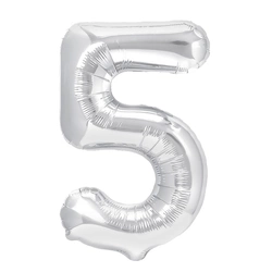 Foil Balloon Number "5" Silver (100cm.)