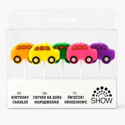 Colorful Birthday Candles in the Shape of Cars
