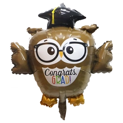 Foil Balloon Owl, Congratulations (69cm*72cm)