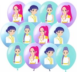 Set of colorful K-Pop Demon Hunters balloons (12 pcs.)