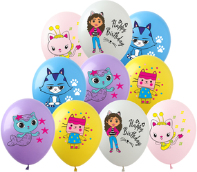 Gabi the Cat's House printed rubber balloons (10 pcs.)