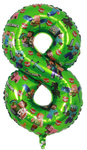 Balon foliowy cyfra 8 – motyw Minecraft, 100 cm