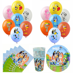 Zestaw Urodzinowy „Bluey” – Balony, Talerzyki, Kubeczki, Serwetki (54 elementy)