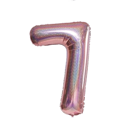 Foil Balloon Number "7" RoseGold Brocade (100cm.)