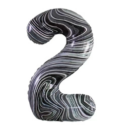 Foil Balloon Number "2" Marbled (100cm.)